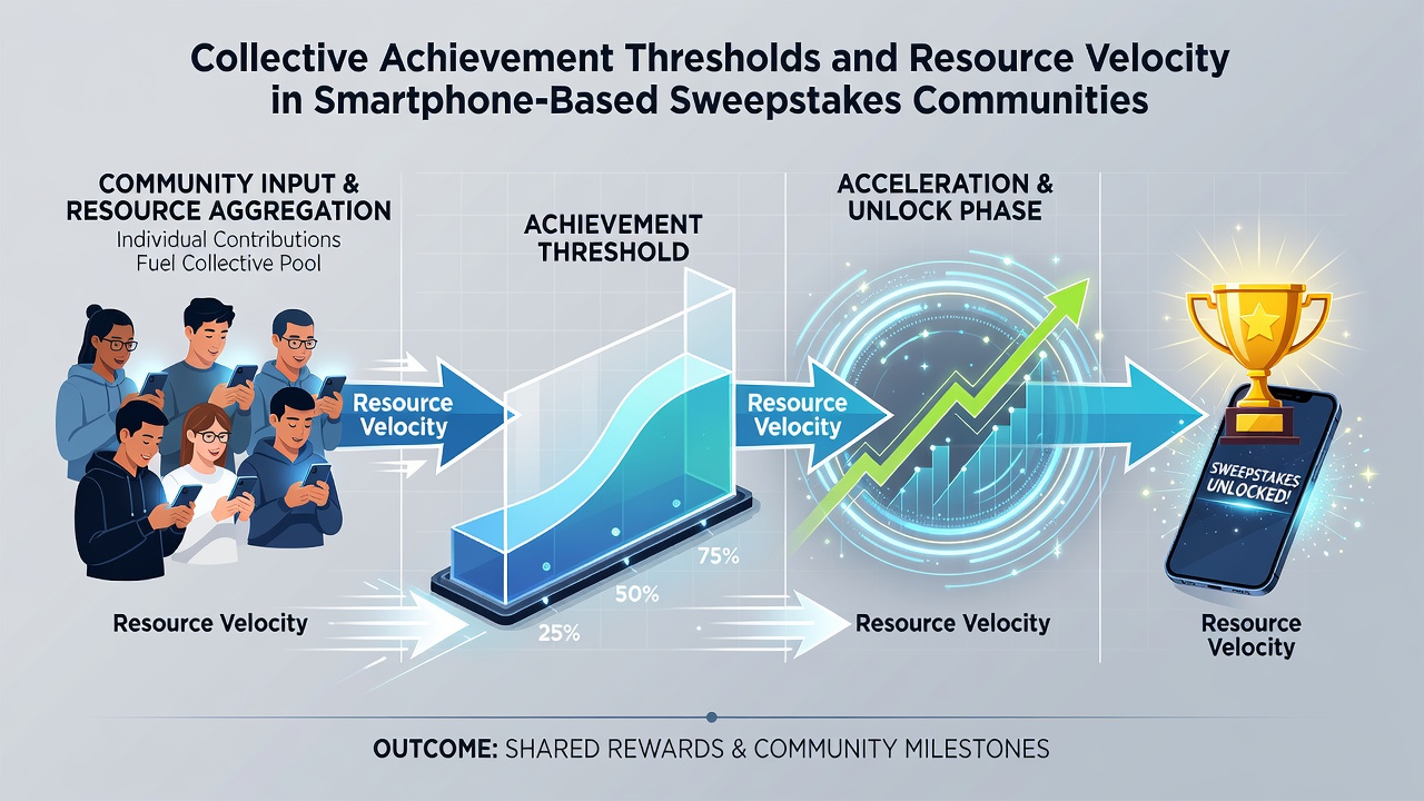 Infographic showing resource flow arrows between user profiles and collective milestone indicators in a mobile app interface