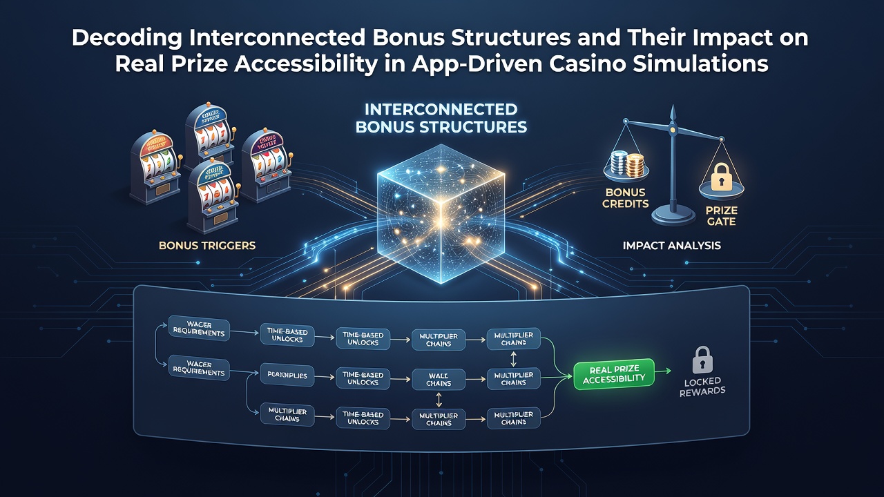 Diagram showing layered bonus connections in mobile casino simulation apps