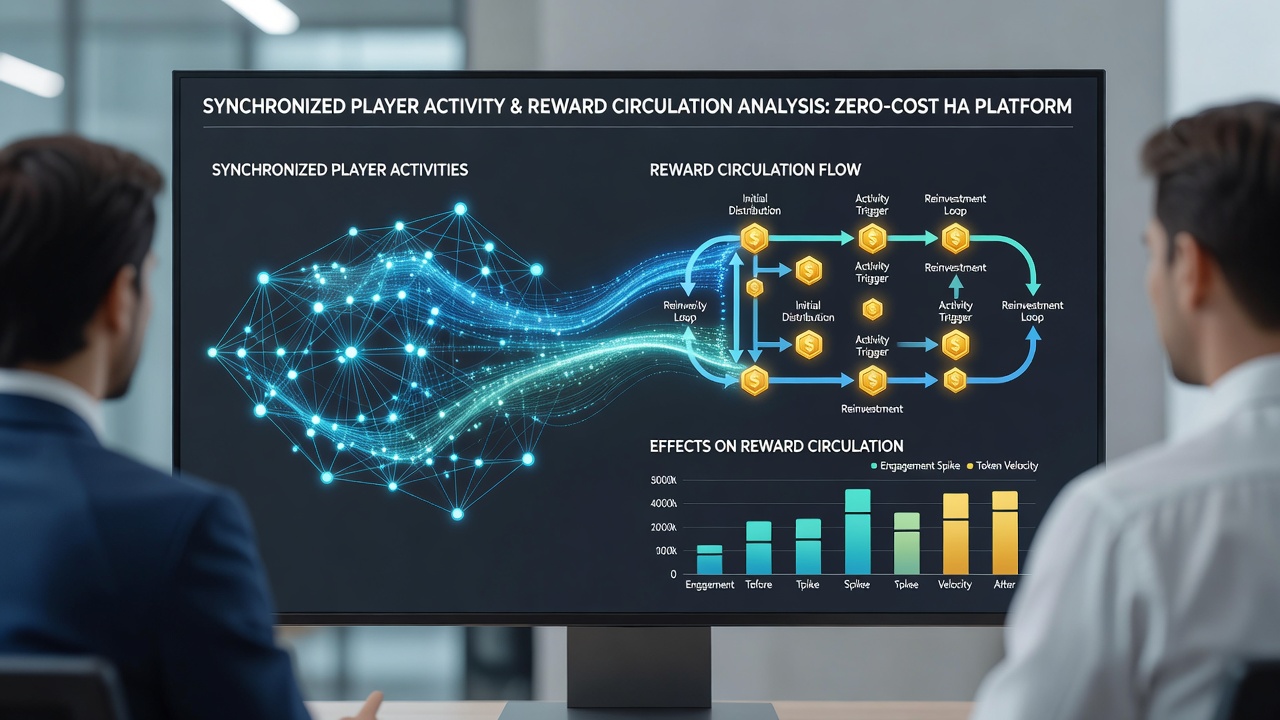 Data visualization of reward circulation patterns during synchronized player events
