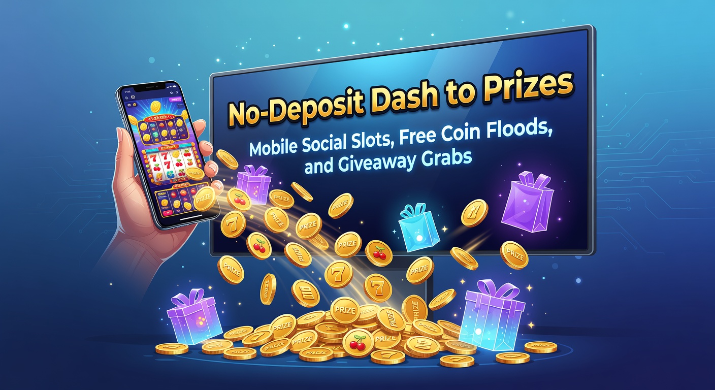Vibrant mobile screen displaying social slots with cascading free coins and prize notifications in a no-deposit sweeps environment