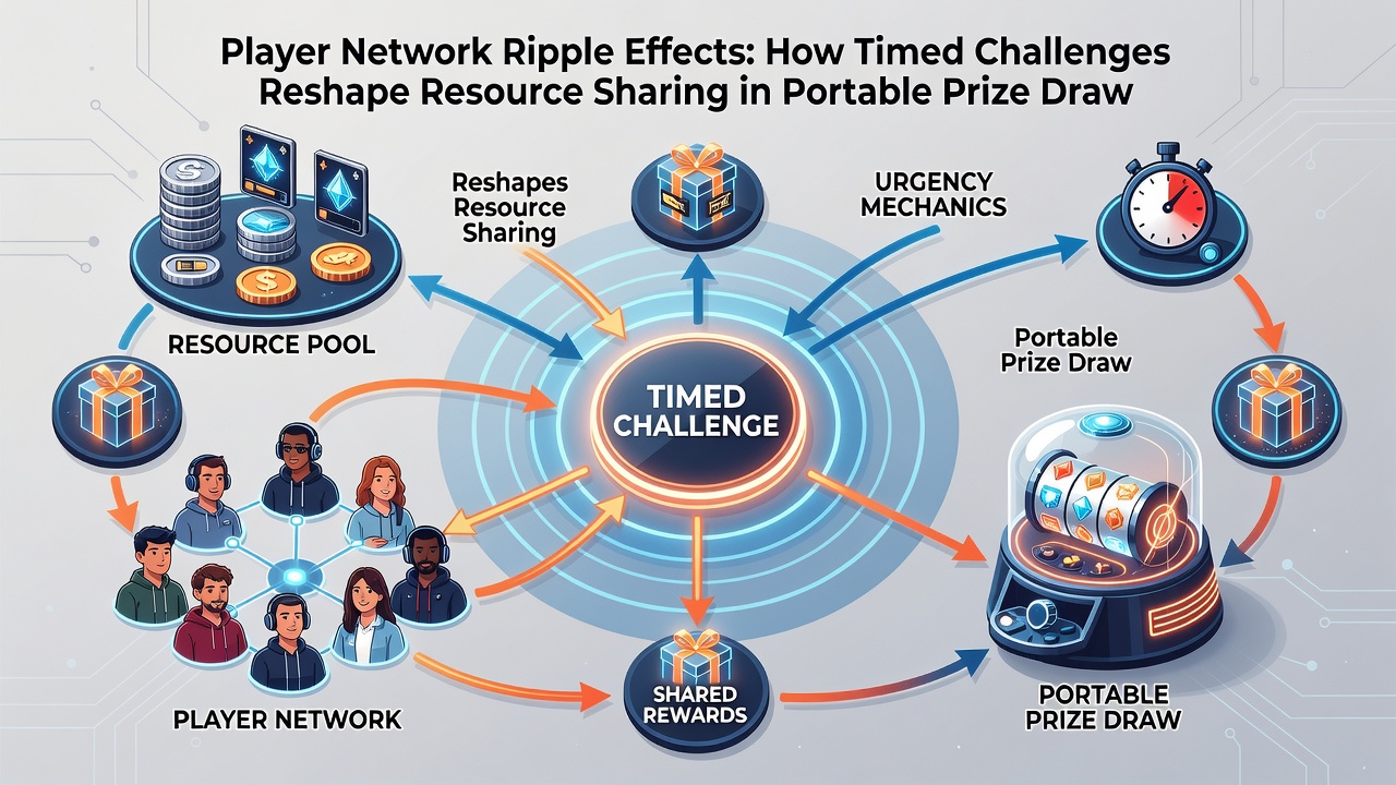 Diagram depicting group resource exchanges during timed events in social prize draw applications