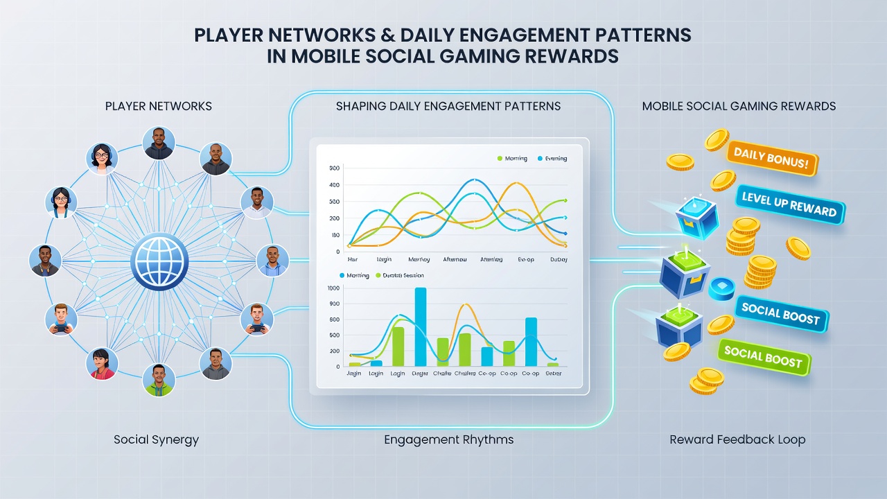 Diagram depicting resource circulation and daily reward pathways within mobile player networks