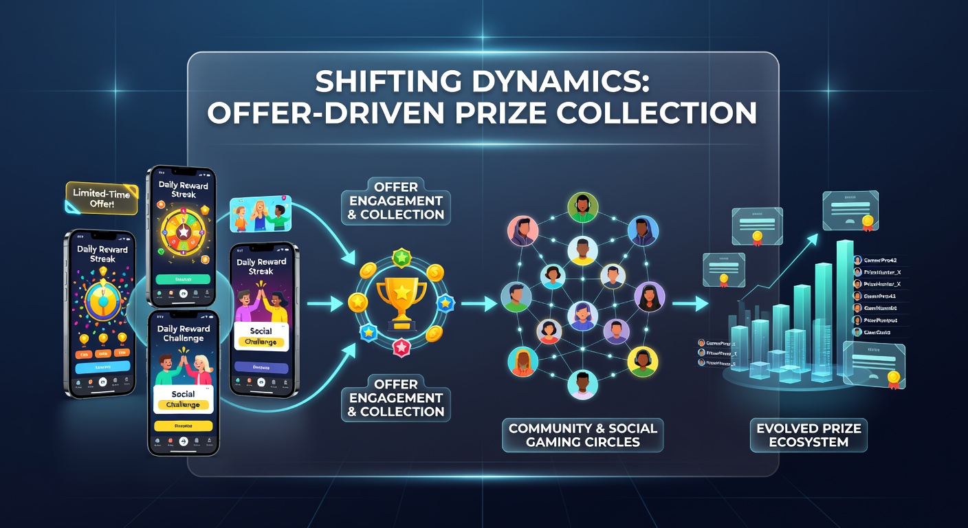 Smartphone screen showing social gaming offers and prize collection interface