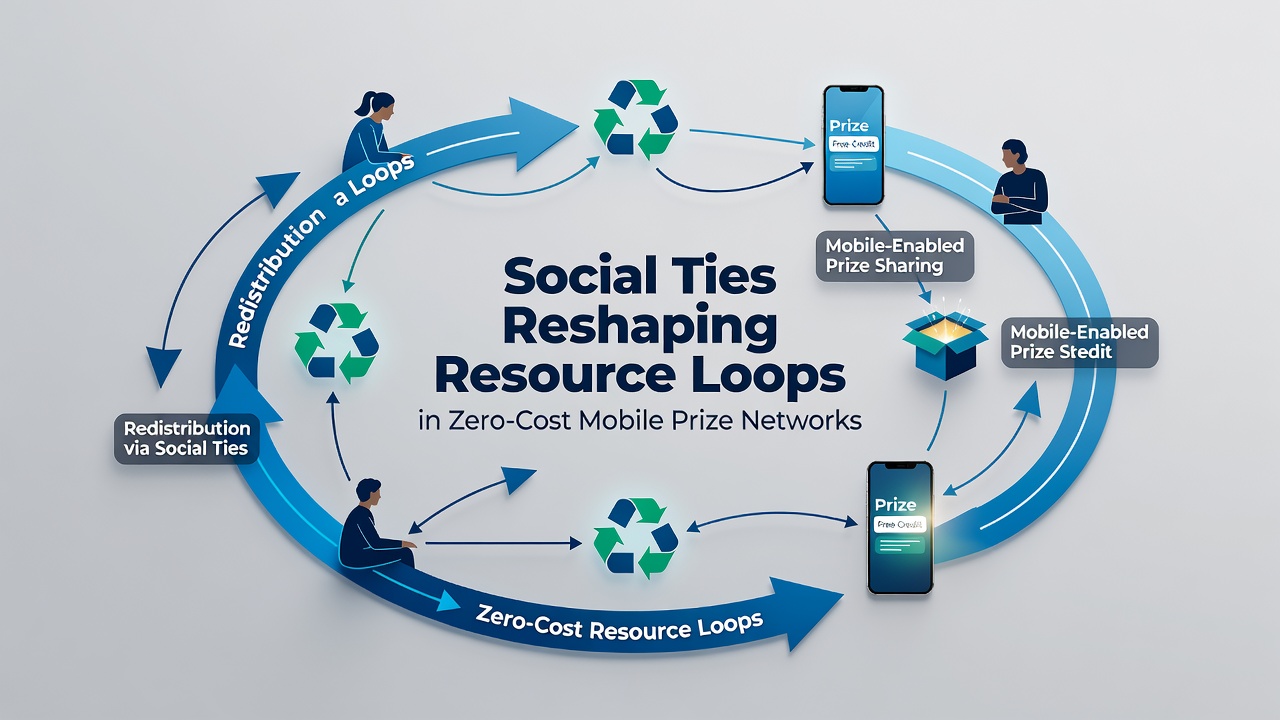 Mobile users forming social connections while engaging with prize network apps on smartphones