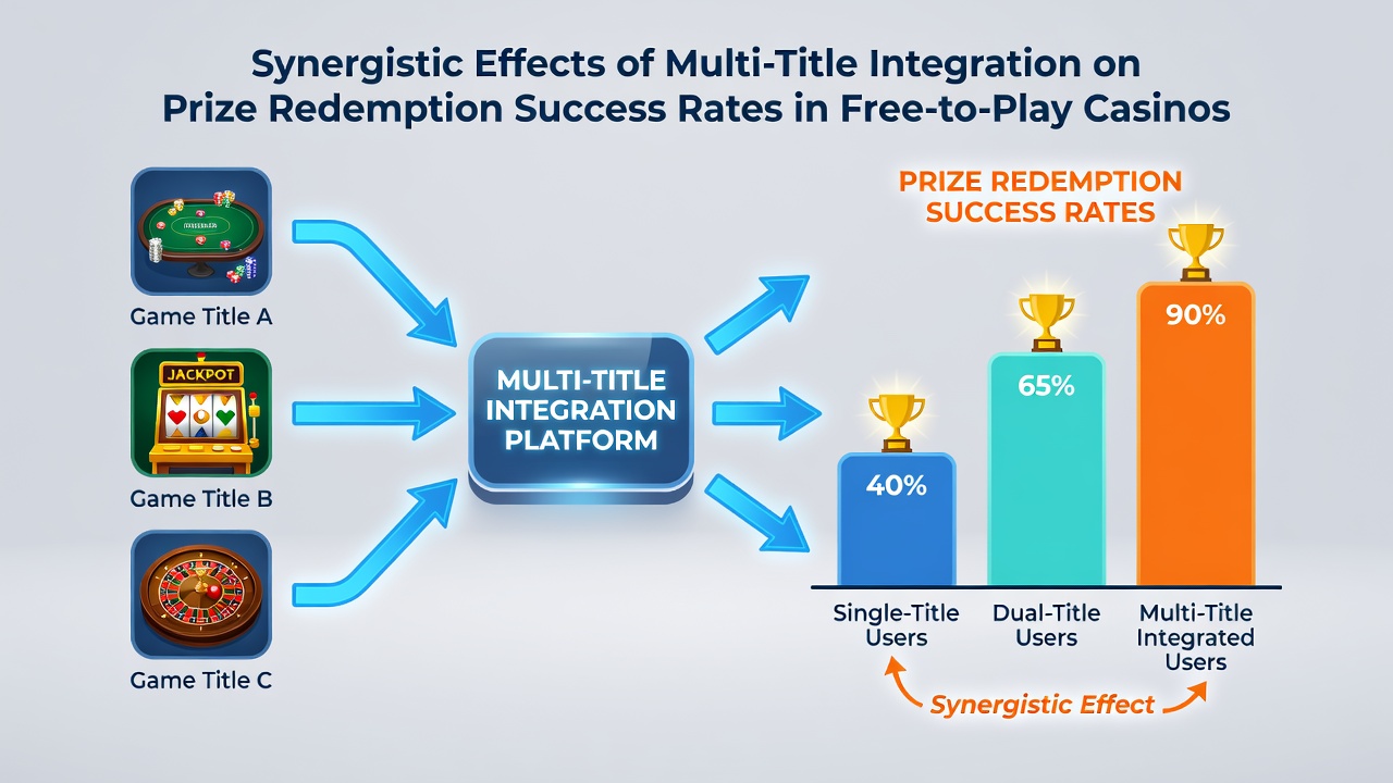 Player engagement graphs comparing single-app versus multi-title redemption outcomes in social casino platforms